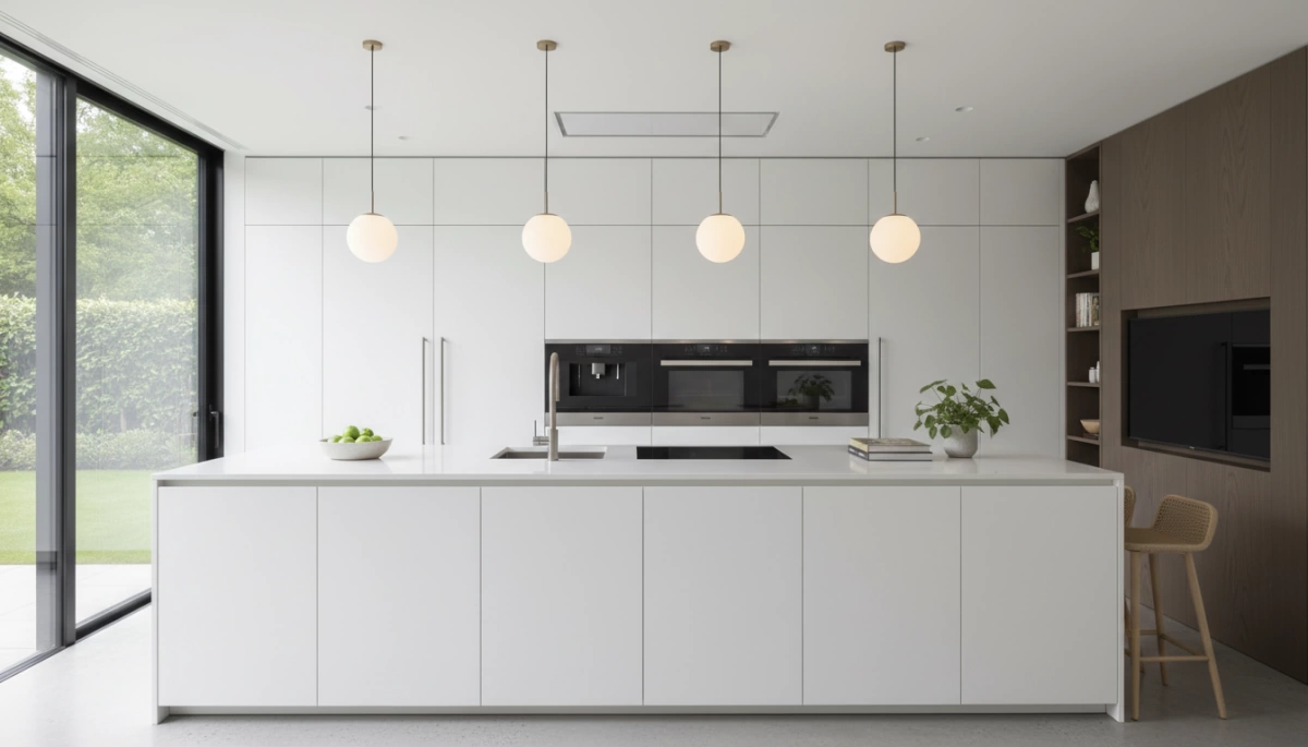 Minimalist Kitchen Design with Integrated Appliances