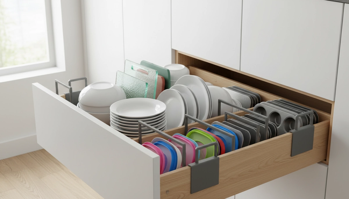 Vertical Storage Dividers for Kitchen Organization